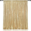 Light Gold Backdrop Photobooth Sequin 4FTx7FT Glitter Curtains for Birthday Party Wedding Wall Decoration