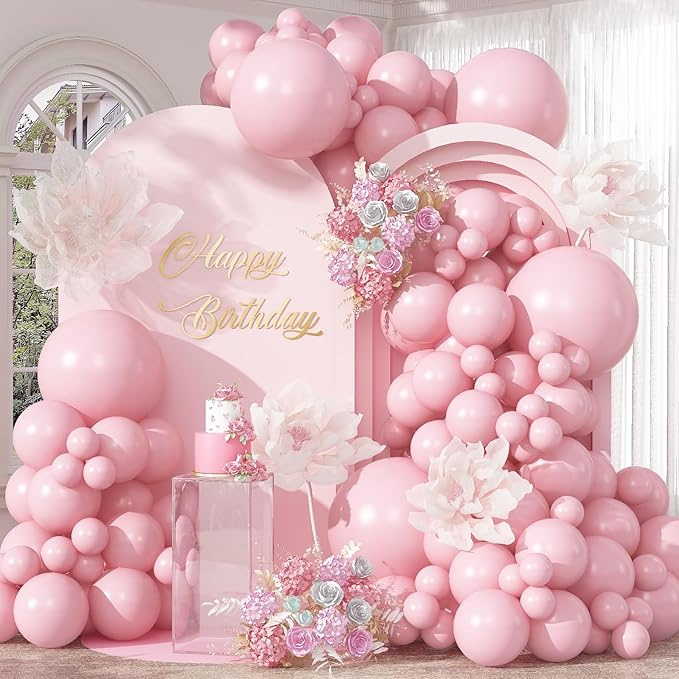 Light Pink Balloons Arch Baby Pale Pink Balloons Garland 103pcs Pastel Balloon Different Sizes Helium Latex Round Balloon Boho Girls Birthday Party Decoration Bridal Baby Shower Wedding
