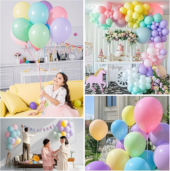 Pastel Balloons Latex Pastel Birthday Decorations 10 Pack 36 inch Round Helium Multicolor Macaron Rainbow Decor for Birthday Rainbow Party Baby Shower Wedding Easter Balloons Decorations