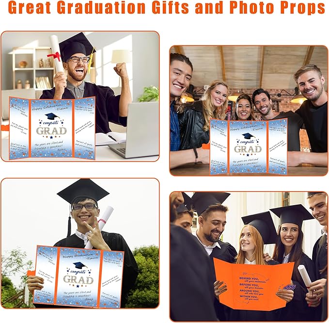 Vlipoeasn 2026 Graduation Guest Book Alternative, Orange & Blue Class of 2026 Graduation Party Decorations, Graduation Signature Book for 2026 College High School, Unique Graduation Gifts for Friends