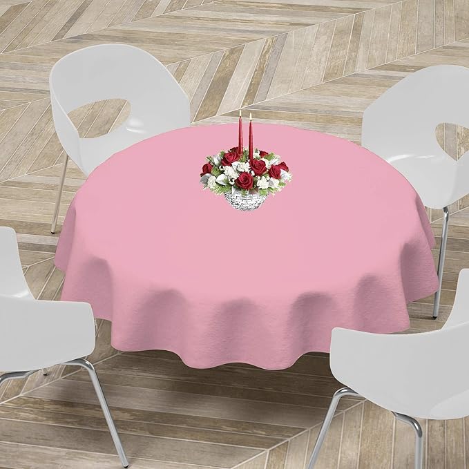 Childom 3 Pack Plastic Tablecloths for Rectangle Tables 54" x 108" Pink Disposable Table Cloths for 6 to 8 Foot Valentines Day Table Cloth Indoor Outdoor Parties Birthday Wedding Christmas Anniversary