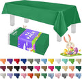 Grandipity 12 Pack Premium Disposable Plastic Tablecloth 54 Inch. x 108 Inch. Decorative Rectangle Table Cover - Green