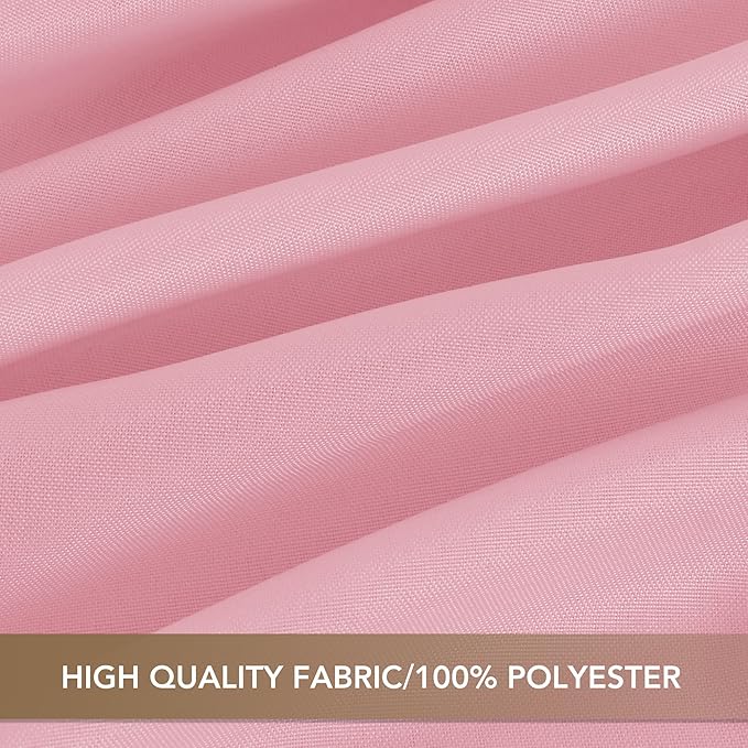 sancua Round Tablecloth 132 Inch Diameter, 6 Pack - Circle Polyester Fabric Table Cloth for Wedding Party Reception Banquet Birthday, Washable Formal Table Cover (Fit 54-96 Inch Tables), Pink