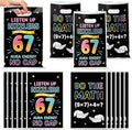 6 7 Meme Party Favor Bag 50Pcs Funny 6 7 Birthday Goody Candy Treat Gift Bags, Six Seven Number Ice Cream Theme Party Decorations for Kids Six Seven Birthday Holiday Party Supplies