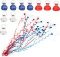 4th of July Streamers Popper, Hand Throw Streamers, No Mess Confetti Magic Paper Cracker for Independence Day Celebration, Patriotic Theme Party, Birthday Wedding Graduation Party (10Pack)