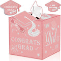 AYGXU graduation card box Holder 2026 with 30pcs graduation cards,Graduation party Decorations,graduation box for gifts and Cards,graduation money box,Graduation Party Supplies-pink card box