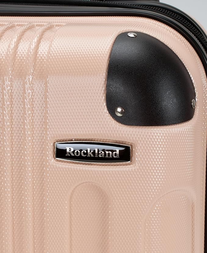 Rockland London Hardside 3 Piece Expandable Spinner Wheel Luggage Set, (20"/24"/28"), Champagne