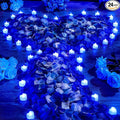 VIHOSE 4000 Pcs Artificial Rose Petals with 24 Pcs LED Tea Lights Candles Flameless LED Candles Fake Rose Petals for Wedding Birthday Party(Blue Light, Vivid Color Petal)