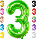 KatchOn, Light Green Number 3 Balloon - 40 Inch | Green 3 Balloon Number for Three Rex Birthday Decorations Boy | 3rd Anniversary Decorations | Green Party Decoration