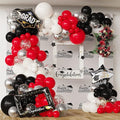 Red Black White Balloon Arch Kit 139Pcs with Sliver Confetti for Red and Black Birthday Party Decorations Graduation Party Birthday Party