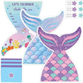 Qyeahkj 36 Sets Mermaid Birthday Invitations with Mermaid Envelopes Stickers Little Mermaid Invitations for Kids Birthday Mermaid Party Baby Shower Decoration Pool Party Supplies