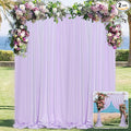 MYSKY HOME 10ft x 7ft Party & Wedding Curtains - Light Purple Background Drapes with Rod Pocket for Baby Showers & Stage, 5ft x 7ft, 2 Panels