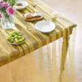 Horaldaily Yellow Gold Sparkling Star Gauze Tablecloth 60x104 Inch Rectangular, Golden Star Sequin Glitter Metallic Foil, Sheer Tulle Cheesecloth for Wedding Baby Shower Party