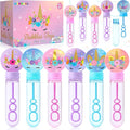 Winrayk 24 Large Unicorn Bubble Wands with Gift Box, Kids Unicorn Party Favors - Pastel Bubbles Bulk (6 Style & 3 Color), Pinata Filler Goodie Bag Stuffer Carnival Prize Summer Girls Birthday Supplies