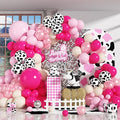 Cowgirl Balloon Arch Kit Cow Print Balloons Hot Pink Light Pink Pearl Sand White Party Balloon Garland for Last Rodeo Bachelorette Decorations Western Lets Go Girls Baby Shower Birthday Decor