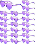 Frienda 20 Pairs Heart Shaped Sunglasses Rimless Candy Color Glasses for Women Men Party Favor