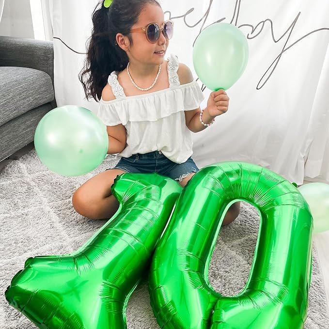 Dark Green Number 1 Balloon 40 Inch, 1st Birthday Balloon for Baby Boy Girl Toddler First Birthday Decorations, Shiny Dark Green Party Supplies
