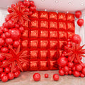 36pcs Red Square Foil Balloons Wall Backdrop with 79pcs Balloon Garland Arch Kit, Double Sided Balloons for Birthday Bridal Shower Anniversary New Year Valentine's Day Prom Party Decorations