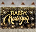 Happy New Year Hanging Extra Large Fabric Sign Poster Background Banner with Firework Pattern for New Year Party Decorations