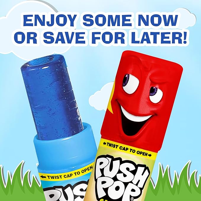 Push Pop Easter Candy Variety Pack, 10 Ct Lollipops Individually Wrapped in Fruity Flavors, Bulk Individually Wrapped Hard Candy, Birthday Party Favors, Easter Basket Stuffers, Egg Fillers, Kids Gifts