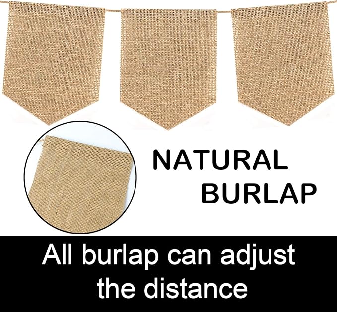 15pcs Hand-Painted DIY Burlap Banners - for Kid Adults Party Decor