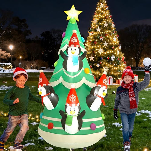 10FT Christmas Tree Inflatable Decoration with Built-in LED Lights, Christmas Outdoor Inflatable Decoration for Lawn, Yard, Garden, Patio