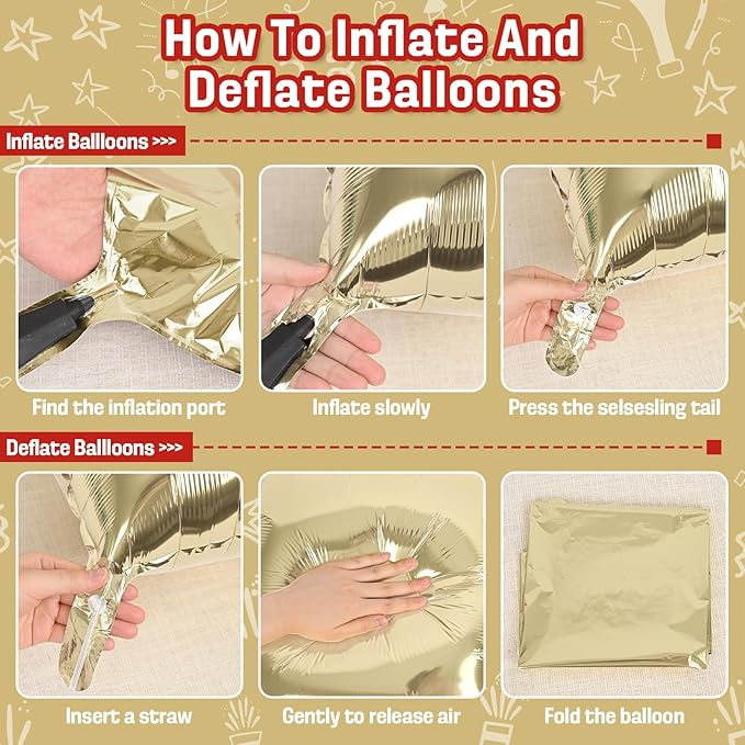 Red and Gold Square Foil Balloons Wall, Double Sided Chrome Light Gold and Red Balloons Tunnel Arch Kit Backdrop for New Year 2026 Birthday Graduation Wedding Valentine's Day Party Decorations