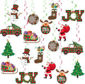 36Pcs DIY Christmas Decorations Hanging Swirls Santa Claus Xmas Balls Christmas Ceiling Swirls for Xmas Party Decorations
