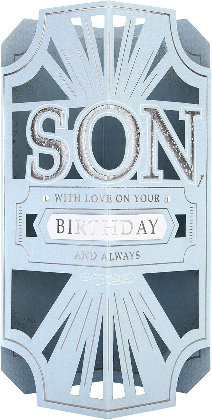 Hallmark Birthday Card for Son - Classic Laser Cut 3D Design