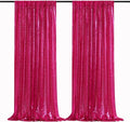 B-COOL Fuchsia Sequin Backdrop Curtains Hot Pink Glitter Backdrop 2 Panels 2ftx8ft Girls Party Backdrop Fabric for Sweetheart Birthday Wedding Party Decorations