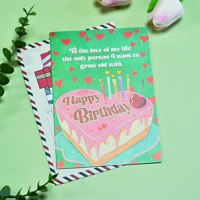 Birthday Card for Wife, Wife Birthday Card from Husband with Seal and Envelope, Gifts from Husband