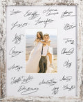 GraduatePro 11x14 Graduation Signature Board Picture Frame with 5x7 Mat for Wedding Birthday Guest Book Signing, White Frame with White Mat