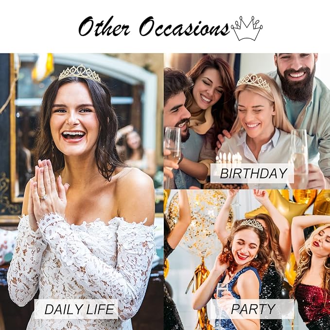 CIEHER Bride To Be Decorations - Gold Crown & Bride Tiara, Bridal Shower & Bachelorette Party Decorations