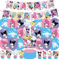 𝓢𝓪𝓷𝓻𝓲𝓸 birthday party supplies,Cute Anime party including cake caps, cupcake caps, flags, Latex Balloons, It is very suitable for birthday party supplies.