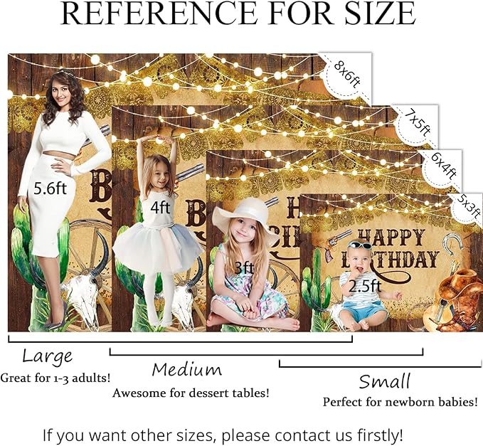 Mocsicka Western Backdrop Western Party Decorations Wild West Rodeo Cowboy Background Brown for Boys Birthday Party Supplies Banner for Photography (7x5ft (82x60 inch))