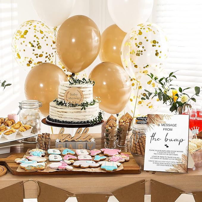 Roowest Cool Baby Shower Tabletop Decoration a Message from the Bump Wooden Baby Shower Games Sign Greenery Cute Gender Reveal Party Thank You Sign, 11.2 x 8.66 Inches(Boho)