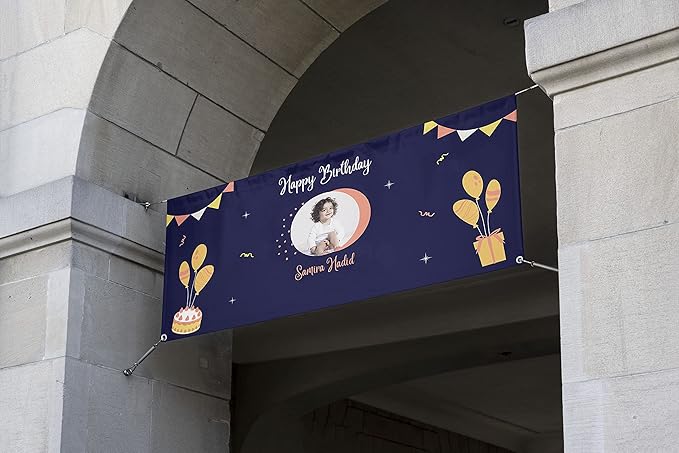 Custom Happy Birthday Vinyl Banner Sign, Personalized Party Backdrop, Gift, and Decoration - From NiceMemoryLLC. (Style-05)