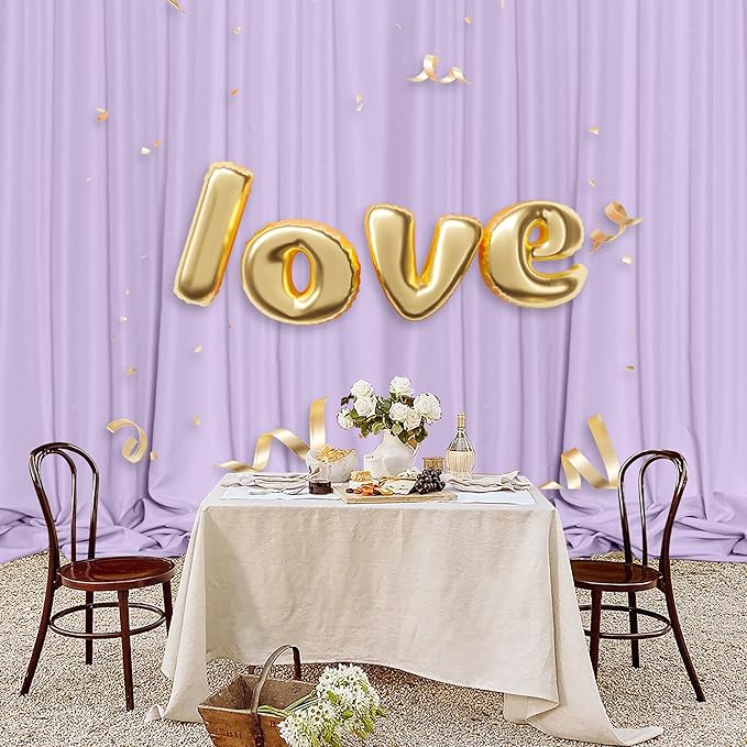 MEETSKY 10ft x 8ft Purple Backdrop Valentine's Day Birthday Backdrop Curtains Wedding Photo Background Rod Pocket Backdrops Drapes Party Decoration Girls Baby Shower Photoshoot,5ft x 8ft,2 Panels