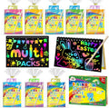 ZMLM 24 Pack Scratch Art Party Favors: Birthday Party Favors for Kids 4-8, Bulk Rainbow Scratch Notebook Paper Pads, Goodie Bags Stuffers Girls Boys Classroom Gifts Crafts Toys Easter Basket Stuffers