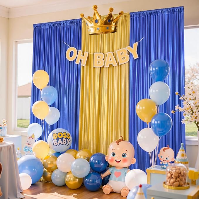 30x10 Wrinkle Free Royal Blue Sequin Backdrop Curtain for Parties-Thick Not Fall-Off Glitter Backdrop Drapes-6 Panels 5x10ft Shimmer Photo Back Drop Cloth for Wedding Birthday Photography Background