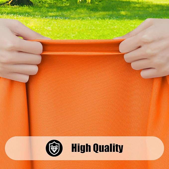 Smiry 2 Pack Rectangle Picnic Table Cloth, Waterproof Elastic Fitted Tablecloths, Washable Polyester Rectangular Patio Table Cover for Camping, Indoor and Outdoor (Orange, 30"x72")