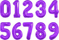 Number Balloons 16 Inch Mylar Foil Number 0-9 Balloons Set for Party Decoration Custom Digital Balloons 10 Pieces Party Supplies (purple)