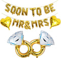 SHUNTAI Engagement Party Decorations Soon To Be Mr & Mrs Balloon Banner Heart Balloons Huge Ring Balloons Gold Wedding Rehearsal Bridal Shower Bachelorette Party Sign Decor Supplies