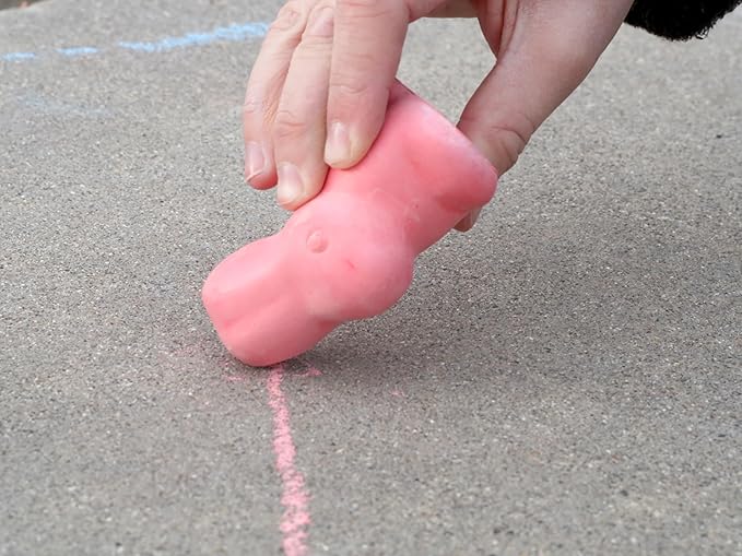 Kid Made Modern Sidewalk Chalk Set for Kids - Washable, Colored Bunny Chalk for Outdoor Play and Chalkboard Art - Ages 3+ (5 Pieces, Multicolor)