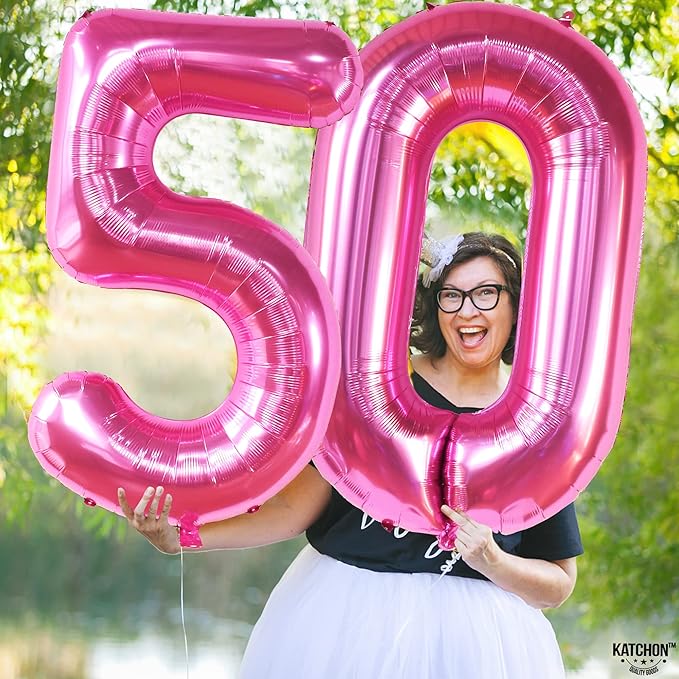 Giant Hot Pink 0 Balloon Numbers - 40 Inch | Pair 0 Digit To Other Numbers | Pink Zero for Birthday Party Supplies | Zero Balloon | Birthday Party Decorations