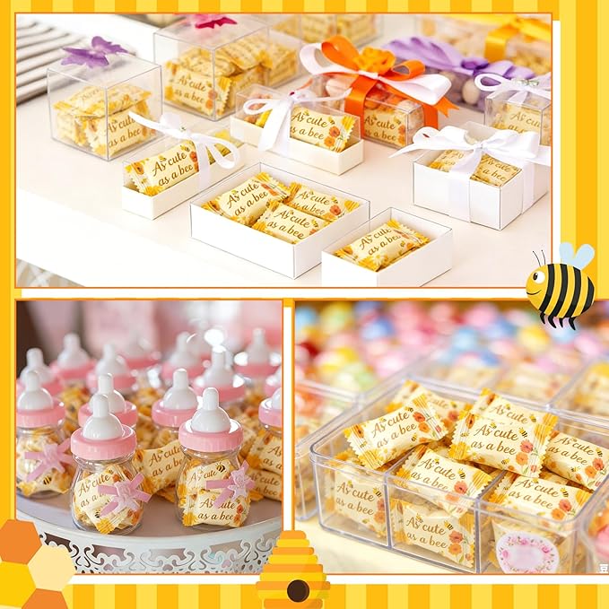 Naucoos Bee Baby Shower Candy - 26.5 oz. Bag - 150 Individually Wrapped Hard to Soft Mints Candy As Cute As a Bee Welcome Baby Shower Gender Reveal Parties, Recovery Goodie Bags
