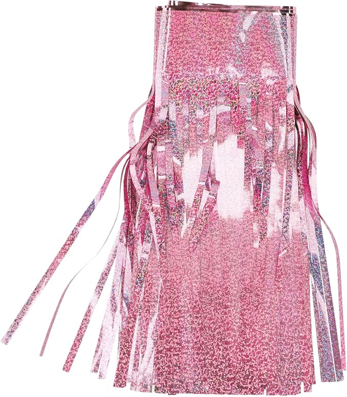 3 Pack Total 30 Feet Foil Fringe Garland Lilac Purple Metallic Wall Hanging Drapes Tassel Skirting Tinsel Streamers for Parade Float Trailer Birthday Wedding Party (Iridescent Purple)