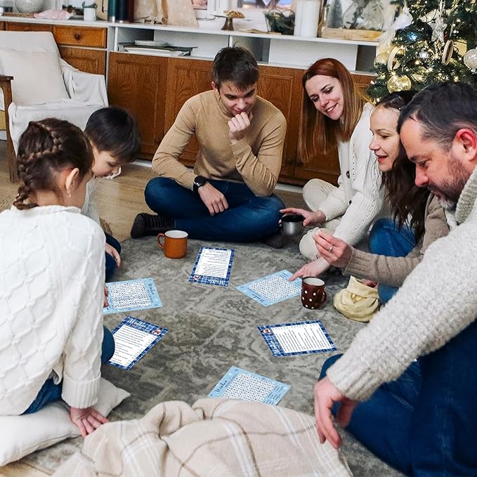 COCHIE 30 Players Winter Holiday Christmas Party Games for Adults Family Office Large Groups, Word Search Game, Guesstures Game, Fact or Flake Games with Answer Key (Winter Search)