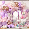 Dusty Purple Pink Balloon Garland Arch Kit, Lavender Purple Pearl Sand White Balloons Pastel Pink Blush Champagne Gold Balloon Arch for Engagement Baby Bridal Shower Birthday Wedding Party Decoration