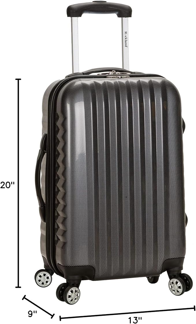 Rockland Melbourne Hardside Expandable Spinner Wheel Luggage, Carry-On 20", Carbon